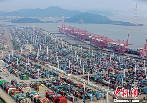 浙江寧波舟山港?！≌掠聺?攝