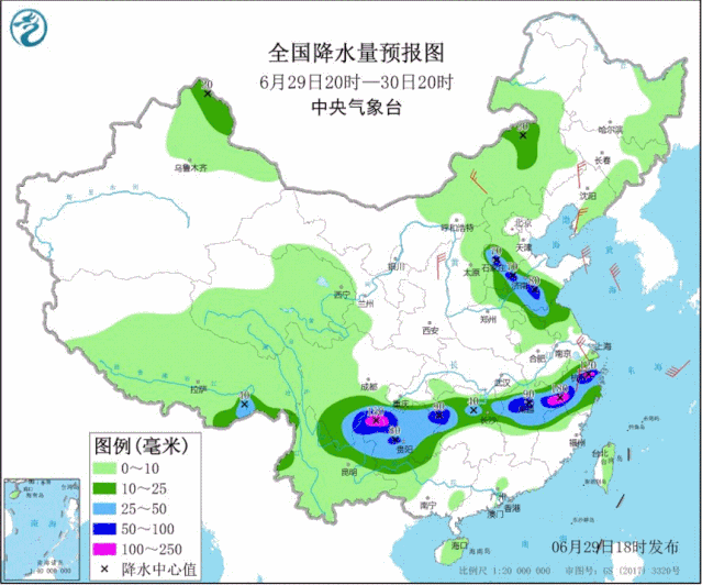 ▲圖為近30天全國降水實況圖。來源：中央氣象臺